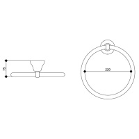 Bongio Axel Полотенцедержатель-кольцо 22см., подвесной, цвет: золото 24к.