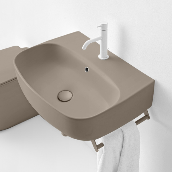 Kerasan Nolita Раковина 60х45 см, 1 отв., подвесная/накладная, цвет: коричневый орех