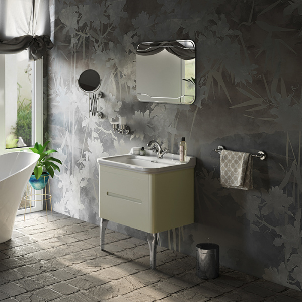 Kerasan Waldorf Комплект подвесной/напольной мебели 80см, с 2-мя ящиками Цвет: белая матовая ваниль НОЖКИ НА ВЫБОР