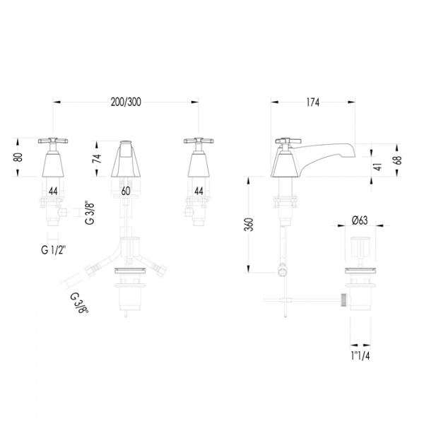 Devon&Devon Time Смеситель для раковины, цвет: золото