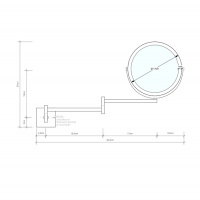 Decor Walther SP 28/2/V Косметическое зеркало 17см, подвесное, увел. 5x, цвет: золото матовое