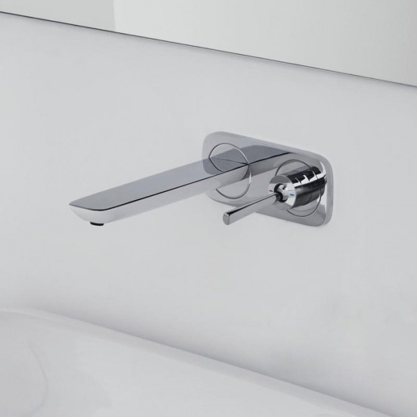 Hansgrohe Pura Vida Смеситель для раковины, встраиваемый, излив 165, 225 мм, внешняя часть, цвет: Белый/Хром