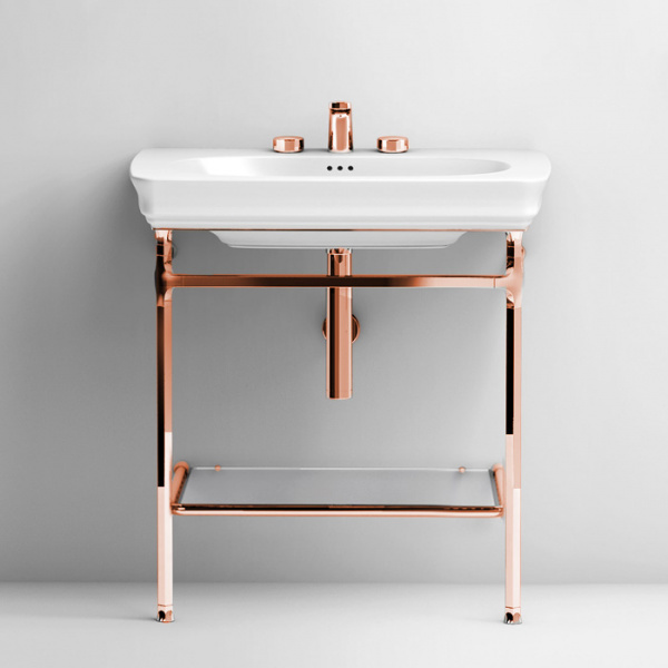 Artceram Civitas Металическая структура Quadra 55х44хh80,5см, полка стекло, цвет: розовое золото