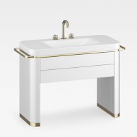 Armani Roca Baia Комплект 122.2х52х85см: база п/раковину + раковина с 3 отв.+ п/держатели, цвет: lacquered off-white/off-white/greige