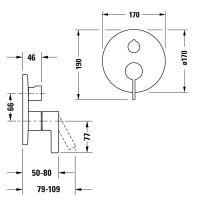 Duravit D-Neo Смеситель для ванны, встраиваемый, цвет: хром