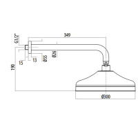 Gattoni PD Верхний душ классика кругл. D=300mm с настенным держателем 349mm, цвет: хром