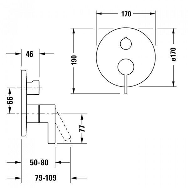 Duravit D-Neo Смеситель для ванны, встраиваемый, цвет: хром