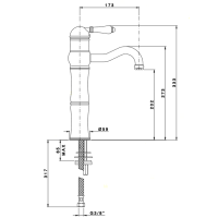 Nicolazzi P.m. Blanc Смеситель для раковины высокий однорычажный, ручки белая керамика, цвет: хром