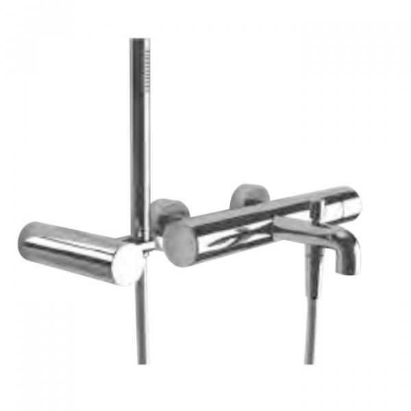 AZZURRA LINEA Смеситель для ванны, настенный, излив 150мм, с душевым гарнитуром, хром