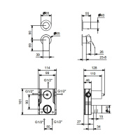 Fantini Myo Смеситель для душа, встраиваемый, цвет: хром