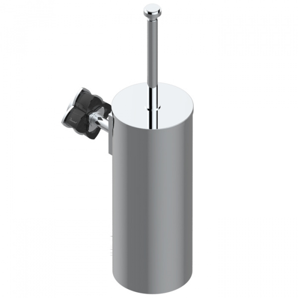 THG Pétale de cristal noir Ёршик для туалета, подвесной, цвет: хром/черный хрусталь