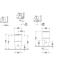 Duravit Me by Starck Унитаз  моноблок   37х65 см, слив универсальный,  с креплениями, цвет белый/хром, СИДЕНЬЕ НА ВЫБОР