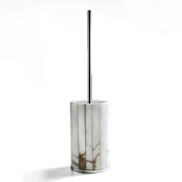 3SC RIGATO Туалетный ёршик, напольный, цвет: натуральный ALABASTRO/хром