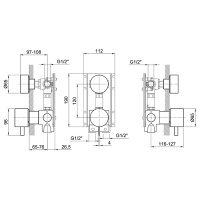 Fantini AF/21 Встраиваемый смеситель для душа, цвет: Matt British Gold PVD