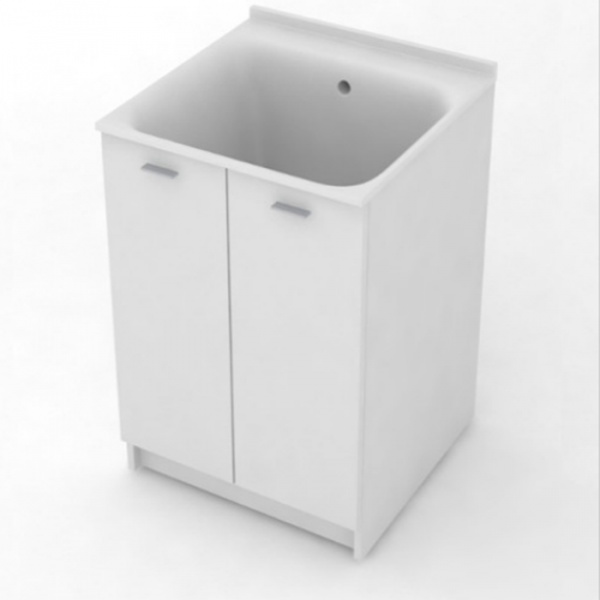 Kerasan Aquadom Комплект для постирочной 60х60см: база + раковина без отв. под смес. (1 нам.)+выпуск с сифоном , цвет: белый матовый