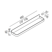Agape Memory Полотенцедержатель, 48см, подвесной, цвет: глянец