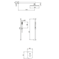Gattoni Intersezione Комплект для душа со встроенным смесителем, перекл. на 2 вых, с ручной лейкой на стойке и верхним душем 300х300 мм, цвет: хром