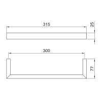Fantini Linea Полотенцедержатель 30см, подвесной, цвет: черный матовый
