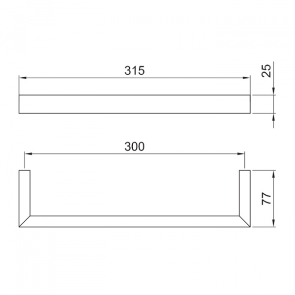 Fantini Linea Полотенцедержатель 30см, подвесной, цвет: черный матовый