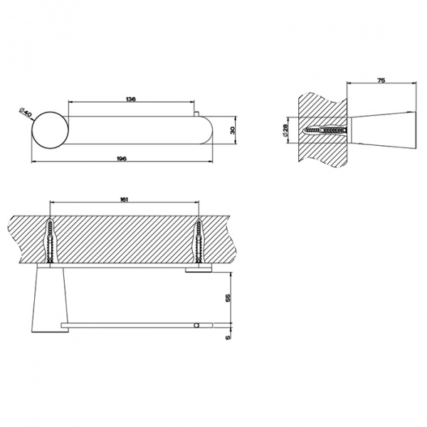 Gessi Cono Держатель для т/б подвесной, цвет: хром