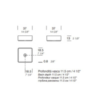 NOORTH milldue edition Раковина 37х37х13 см, без отв., накладная, цвет: белый