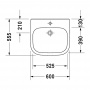 Duravit D-Code Раковина 60х55 см, 1 отв., медицинская, без перелива, цвет: белый
