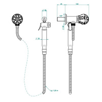 THG Flore Гигиенический душ, цвет: хром/хрусталь