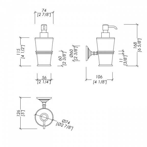 Devon&Devon Chelsea Дозатор для жидкого мыла, подвесной, цвет: светлое золото