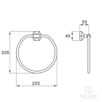 Stella Eccelsa Полотенцедержатель кольцо 20.5см., подвесной 603 цвет: хром