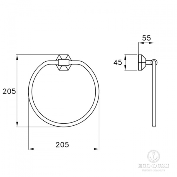 Stella Eccelsa Полотенцедержатель кольцо подвесной 20.5см., 603 цвет: золото