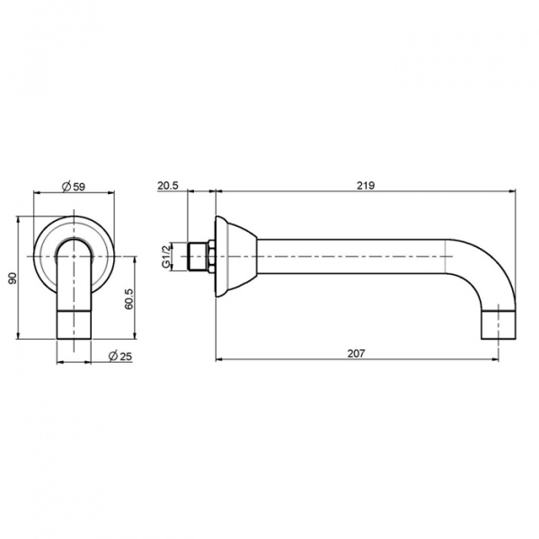 Carlo Frattini Wellness Излив 21см., цвет: хром