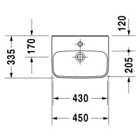 Duravit DuraStyle Раковина 45х33.5 см, 1 отв., цвет: белый