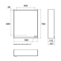 EMCO Prime2 Зеркальный шкаф 60xh70см с подсветкой, навесной, 1 дверь, L, 2 полки, розетка, цвет: черный