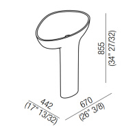 Agape Drop Раковина 67x44.2x85.5 см, без отв., выпуск в стену, цвет: белый Cristalplant