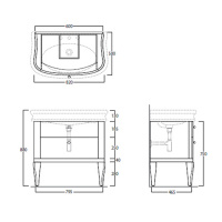 Tiffany World, Palermo 7702, Комплект мебели с раковиной, без зеркала, ручки: белая керамика, 90*54*h88см, Цвет: орех