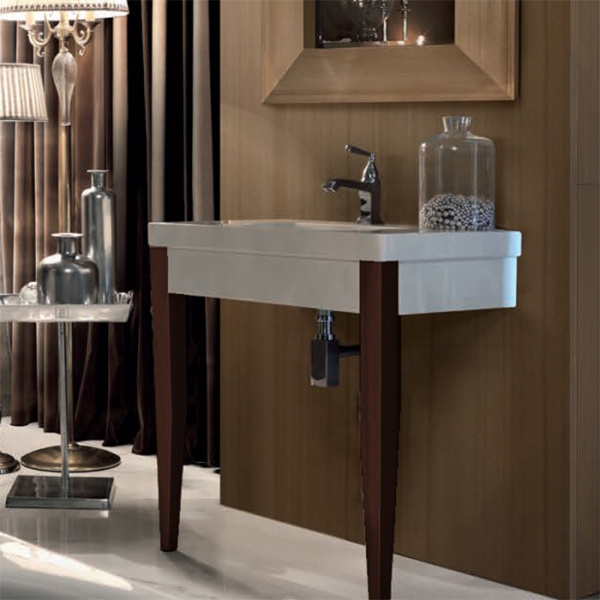 Kerasan Bentley Комплект мебели, (раковина без бортика), с ножками 80см, Цвет: темный ясень