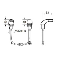 Armani Roca Island Смеситель для биде на 2 отв, с донным клапаном, излив 83мм, цвет: greige