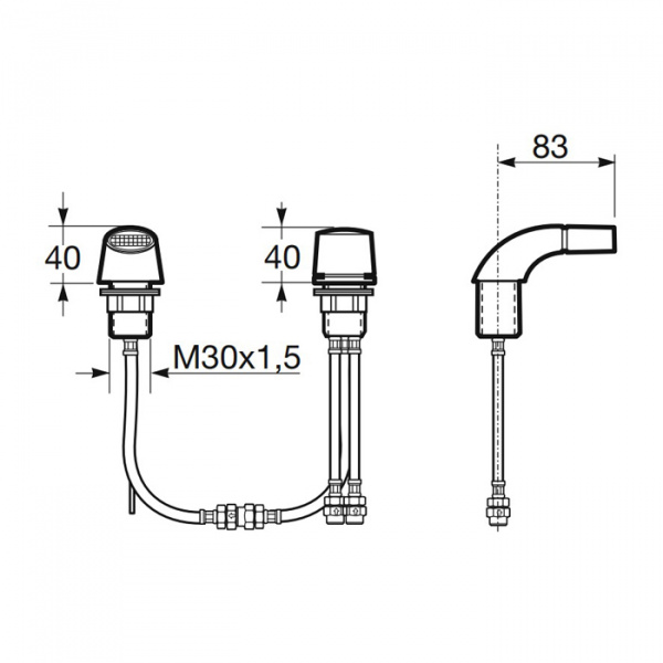 Armani Roca Island Смеситель для биде на 2 отв, с донным клапаном, излив 83мм, цвет: greige
