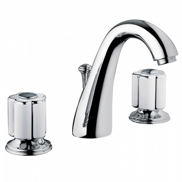 Смеситель для раковины Bongio Fleur Blanc, цвет: хром/белый фарфор