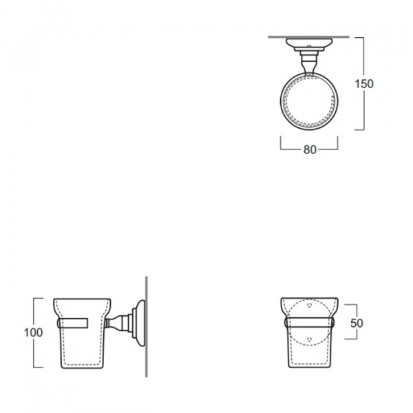 SIMAS Accessori Стакан подвесной, цвет: бронза