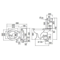 Sbordoni Palladio Унитаз моноблок 42.5х36.5см,, цвет: белый/золото