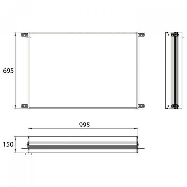 EMCO Evo Монтажная рама для встраиваемого зеркального шкафа 100, B99.5xH69.5см