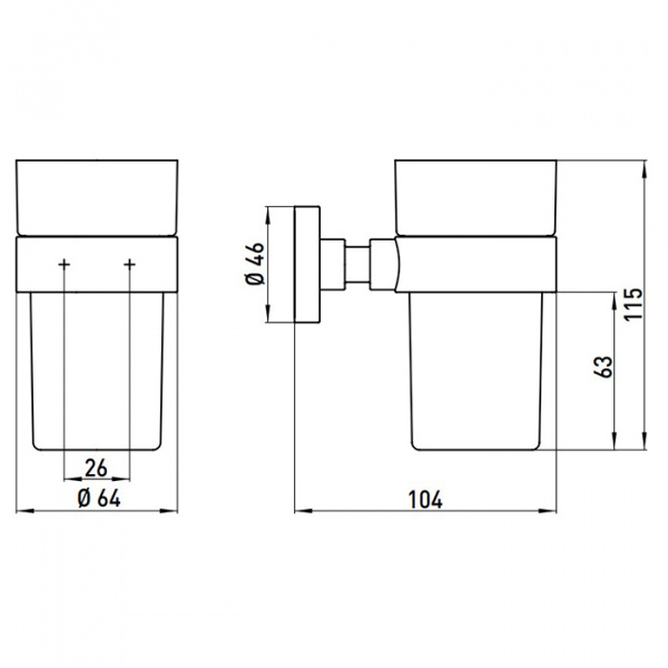 EMCO Eposa Стакан подвесной, прозрачное стекло, цвет: хром
