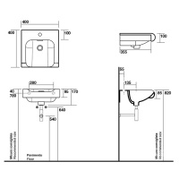 Kerasan Inka Project База INKA подвесная, с раковиной, 40см, Цвет: белый глянцевый