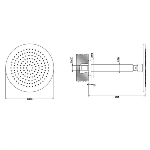 Gessi Goccia Верхний душ для потолочного крепления Ø216мм, цвет: белый