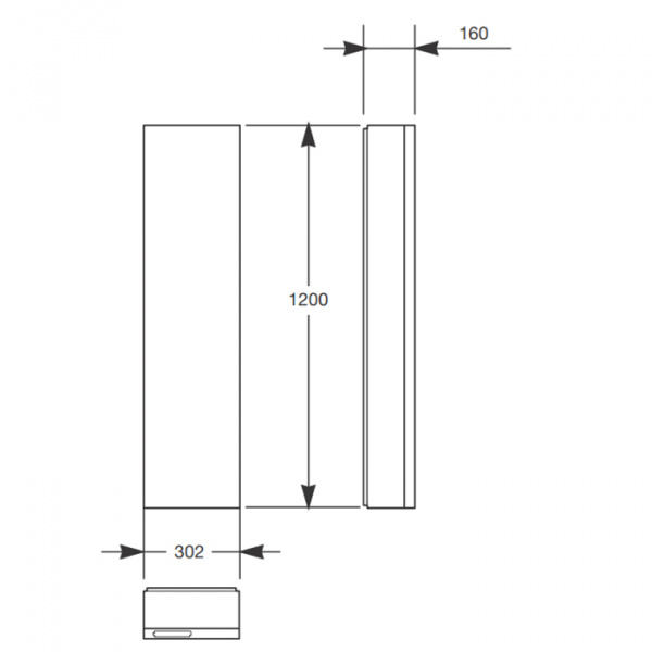 Armani Roca Island Настенный шкаф 30.2х16хh120см, с двумя зеркалами и полочками SX, цвет: nero