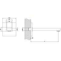Gessi Rettangolo Настенный излив, для монтажа с удаленным управлением (не входит в комплект), индивидуальная длина, цвет: хром