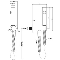 Gessi Cono Комплект гигиенического душа, цвет: Black Metal Brushed PVD