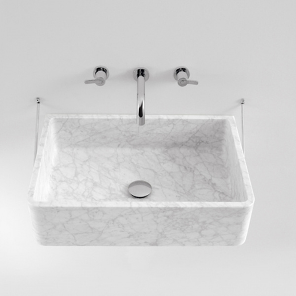 Agape Carrara Раковина 60x40x16 см, без отв., мрамор Carrara, цвет: белый