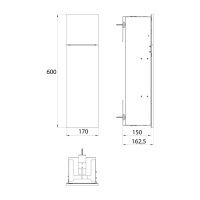 EMCO Asis Pure Модуль для унитаза встраиваемый, ершик, Держатель бумаги, дверь левая, цвет: белый
